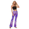 White Smoke Buffalo Zebra Football Women’s Skinny Flare Pants – Retro Game Day Streetwear