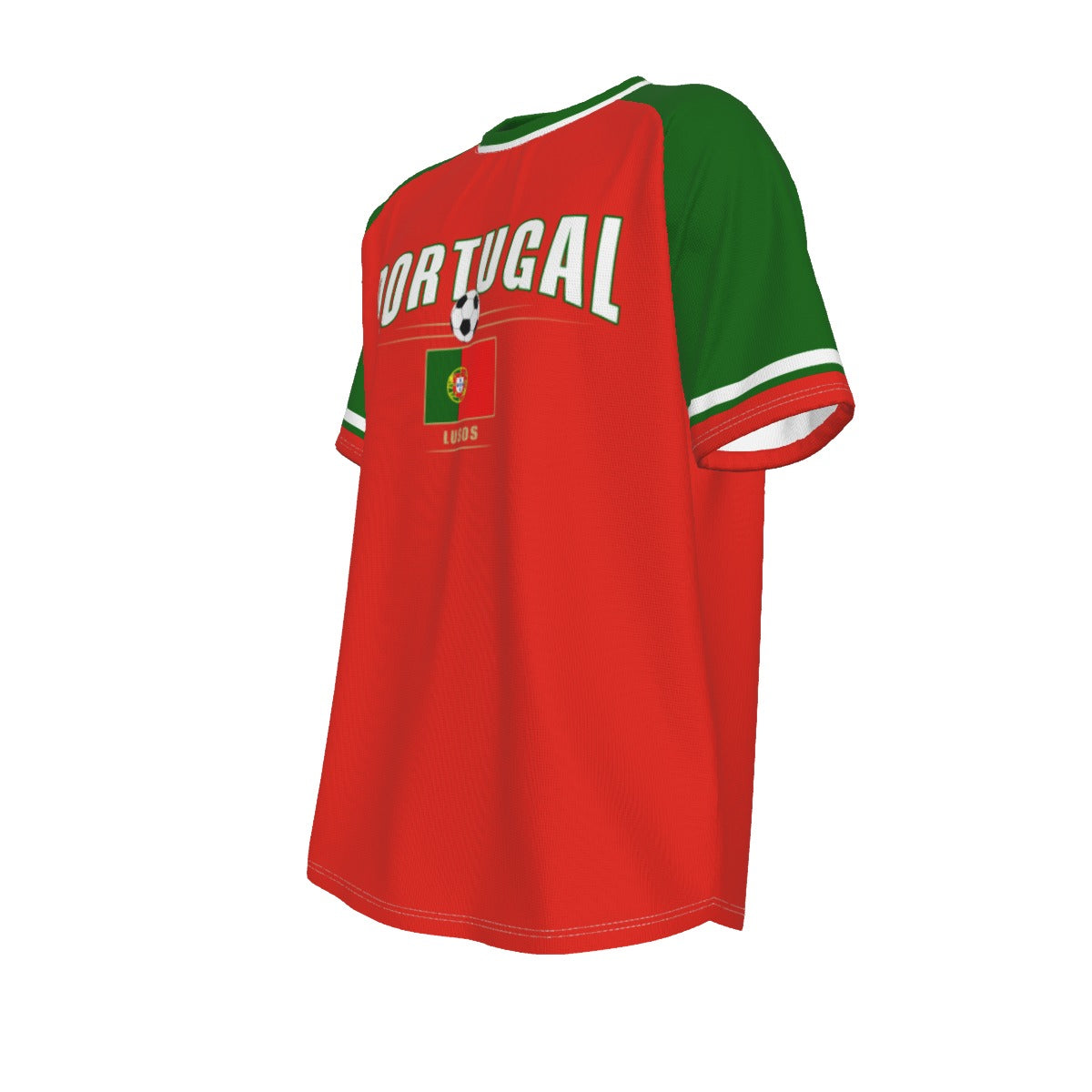 Portugal Soccer Shirt Retro Fan Tee – Red Green Football T-Shirt – Portugal Supporter Graphic Shirt – Lusos National streetwear fashion product image 3