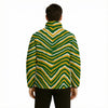 White Smoke Green Bay football yellow green zebra Warm Quilted Polyester Jacket
