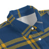 West Virginia Mountaineers Tartan Plaid Blue Gold Women's Chiffon Shirt With Elbow Sleeve