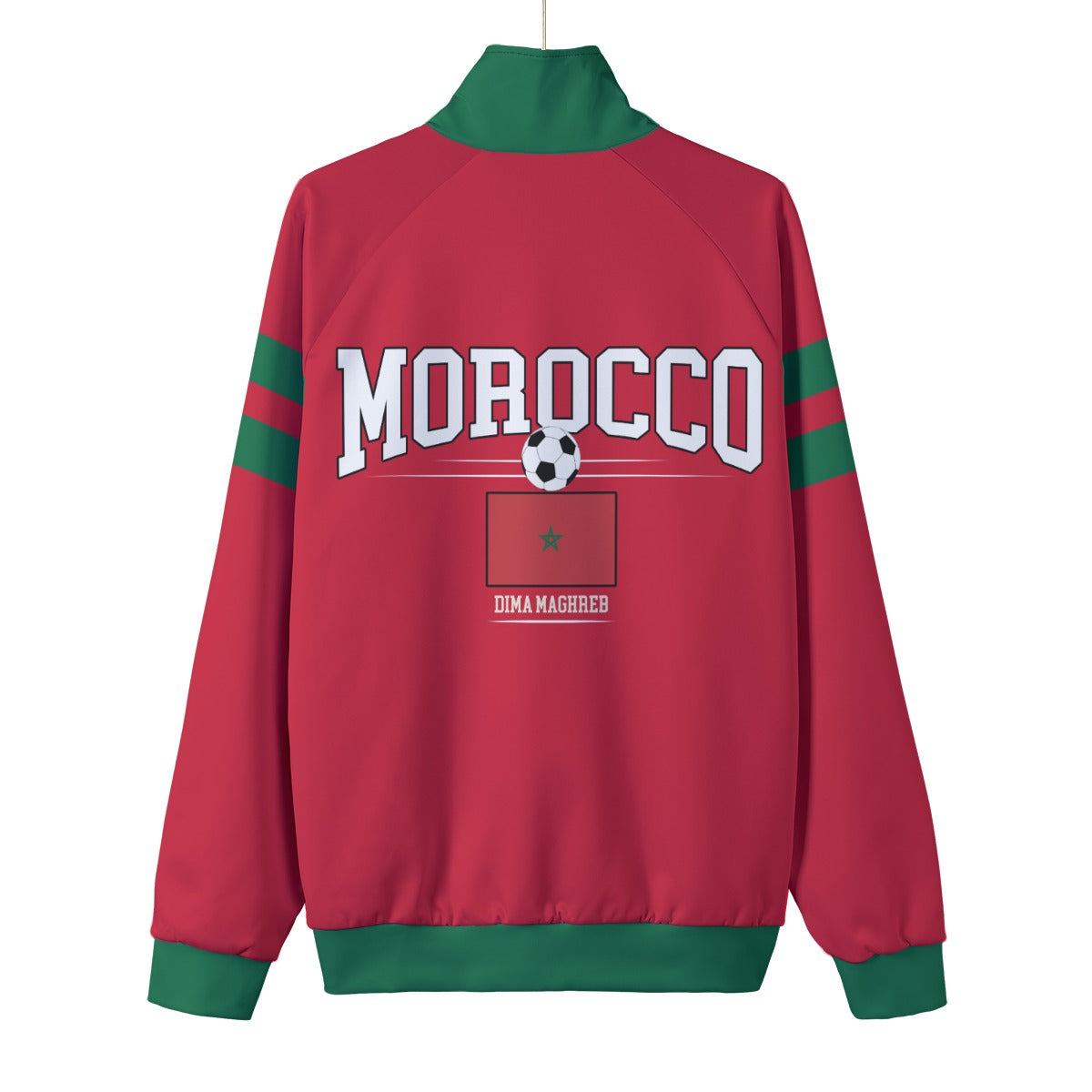 Morocco Football Jacket Red Green – Morocco Soccer Team Track Jacket for Men and Women streetwear fashion product image 2