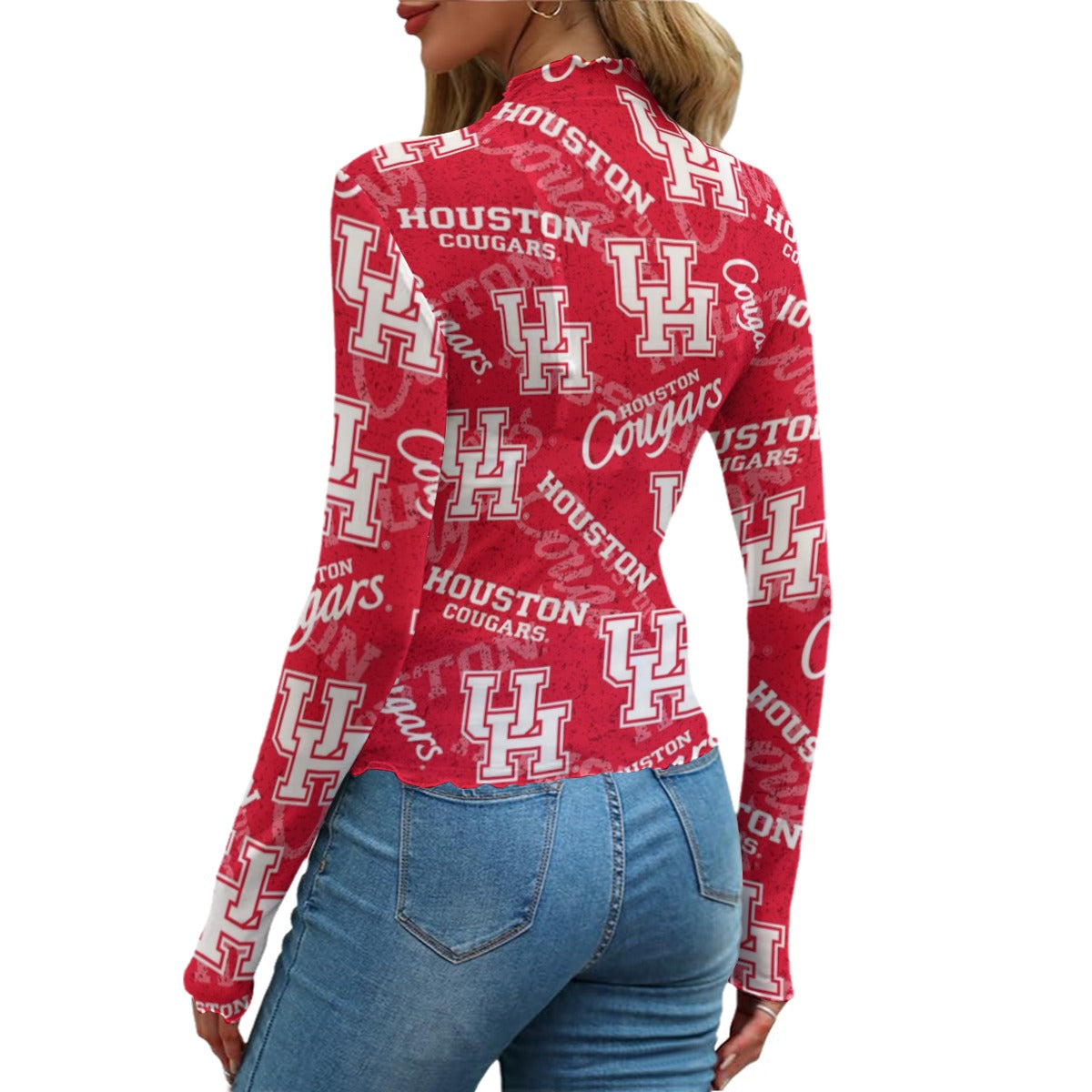 Houston Cougars Women's Mesh T-shirt streetwear fashion product image 2