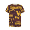 Washington Commanders Short Sleeve T-Shirt burgundy gold football outfit back view