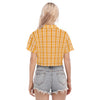 Tennessee Volunteers Orange White Plaid Womens Cropped Shirt 1 orange white plaid women fashion apparel