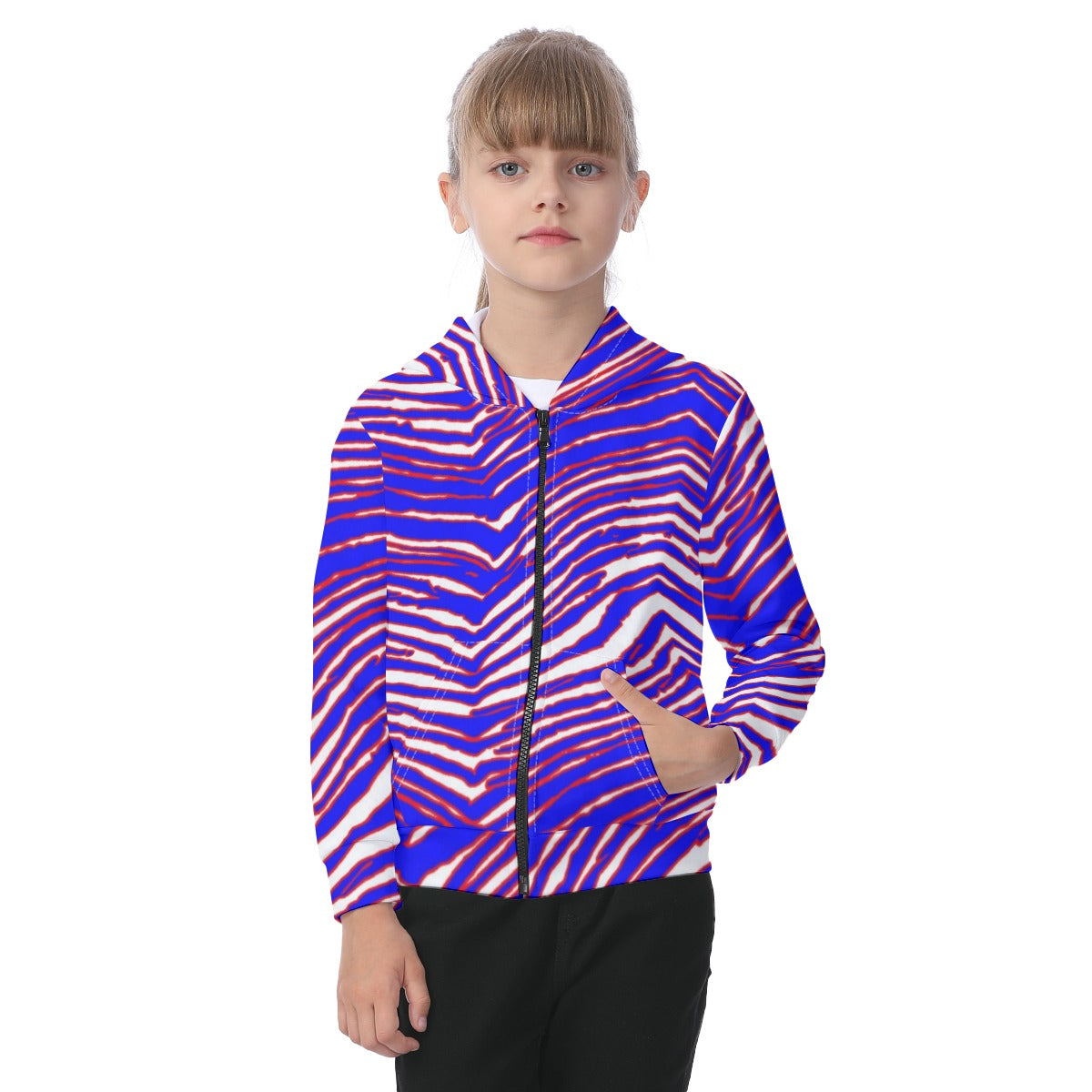 Buffalo Football Kid's Zip-up Hoodie With Patch Pocket