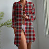 louisville cardinals tartan plaid oversized button up women shirt women's long sleeve shirt dress women tartan plaid game day fashion