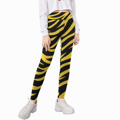 White Smoke Pittsburgh Football Yellow Black Zebra Kid's Leggings