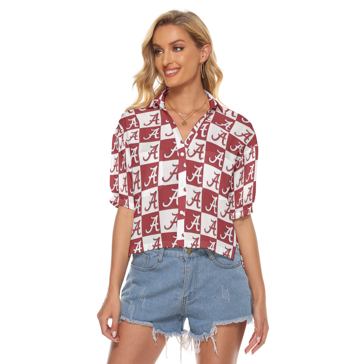 Alabama - Crimson Tide Women's V-neck Shirts White varsity sports apparel