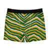 White Smoke Green Bay Football Yellow Green Zebra Men’s Stretch Boxer Briefs – Game Day Comfort Wear