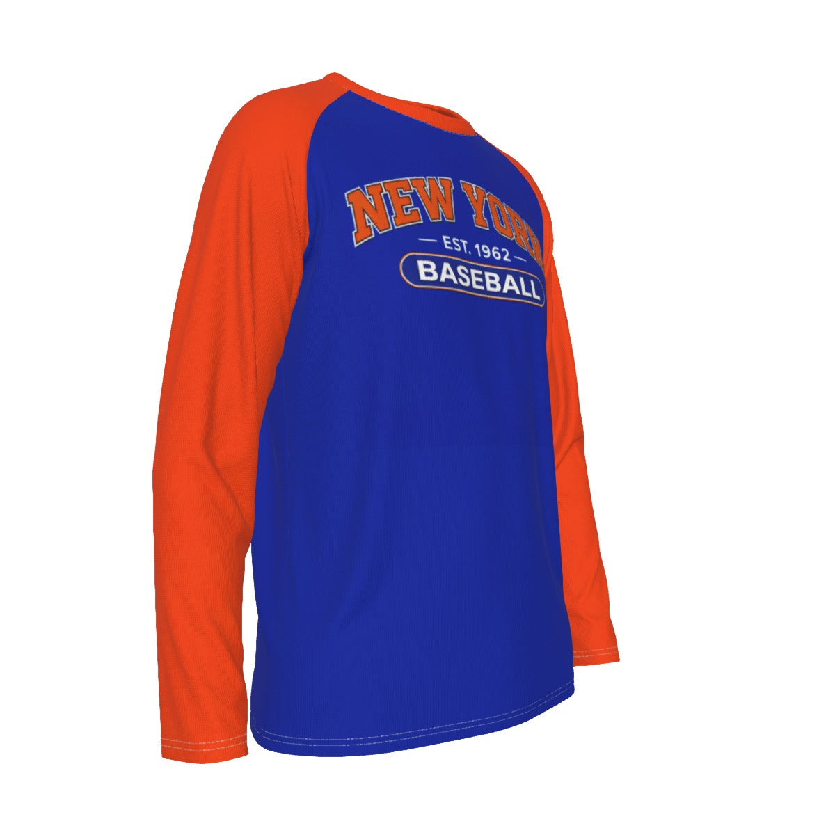 Midnight Blue New York Baseball Raglan Sleeve Fan Shirt – Blue and Orange Game Day Tee
