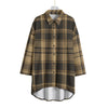 central florida knights tartan plaid black gold women's chiffon shirt with elbow sleeve women tartan plaid game day shirt