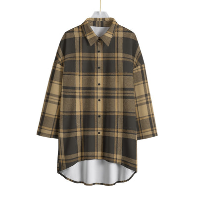 central florida knights tartan plaid black gold women's chiffon shirt with elbow sleeve women tartan plaid game day shirt