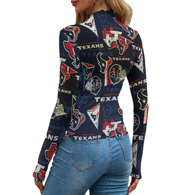 houston-texans-womens-mesh-t-shirt navy red football fabric breathable detail
