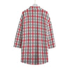 White Smoke Alabama Chiffon Shirt Women – Crimson Plaid Elbow Sleeve Football Top