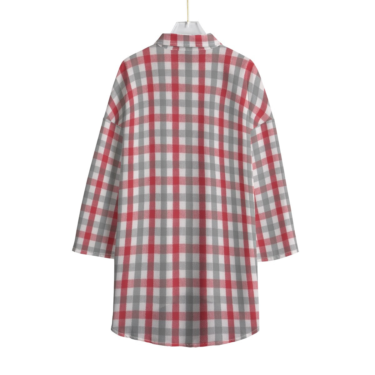 White Smoke Alabama Chiffon Shirt Women – Crimson Plaid Elbow Sleeve Football Top