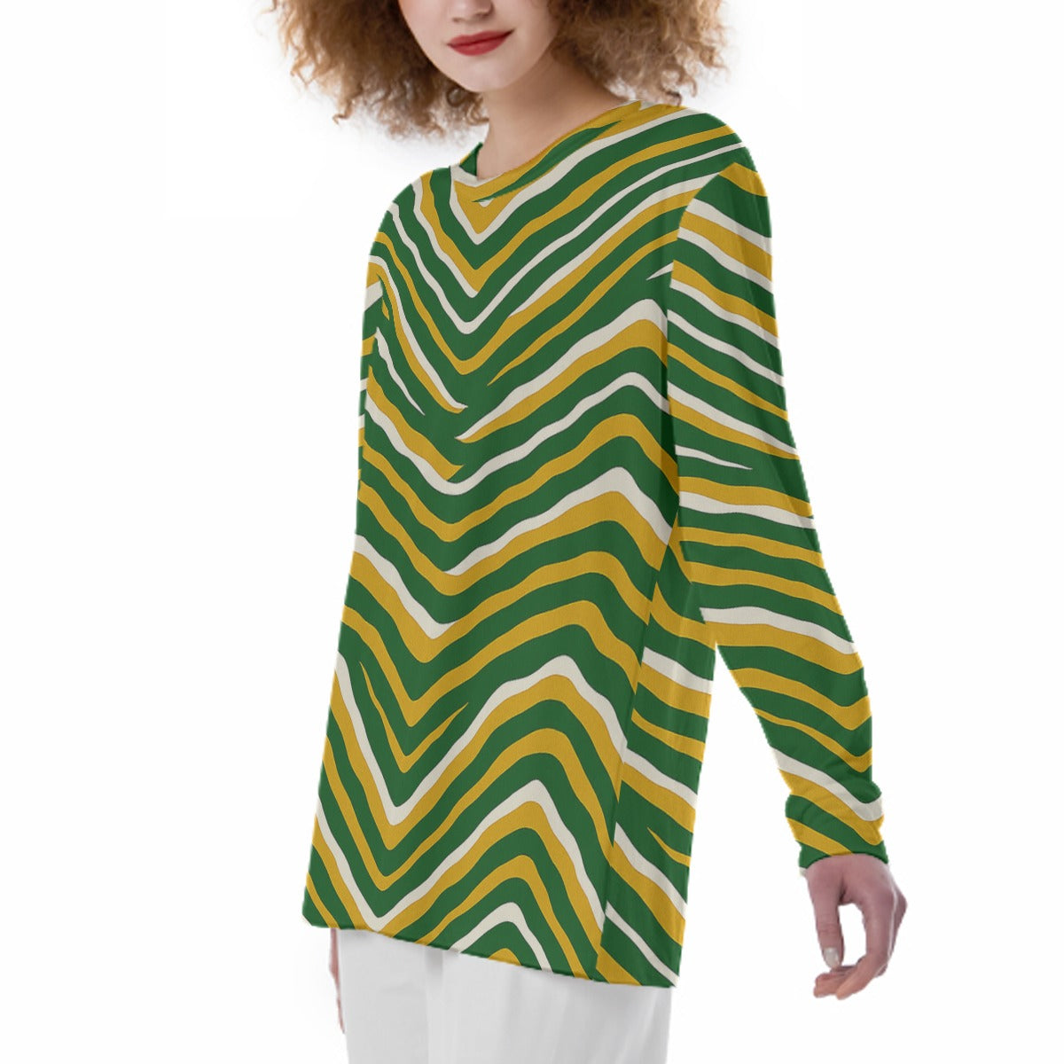 Green Bay Football Yellow Green Women’s Pajama T-Shirt 180GSM – Game Day Lounge Wear