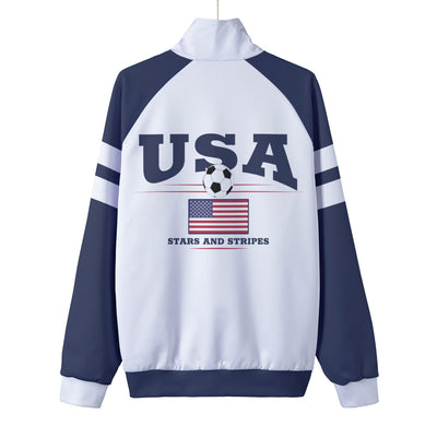 White Smoke USA Football- Zip Jacket – Stars and Stripes Streetwear Style