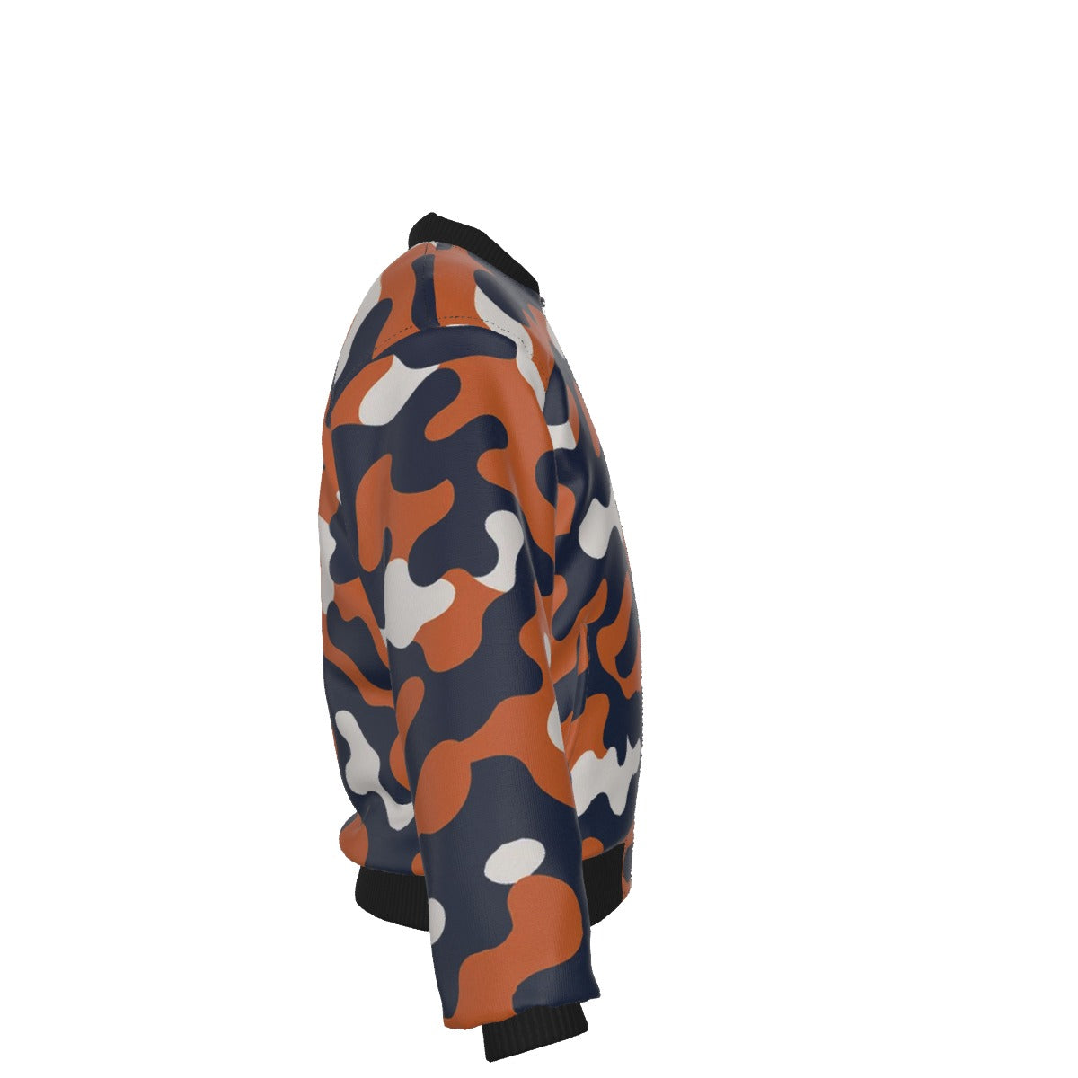 Chicago Football Camo Bomber Jacket – Navy Orange Game Day Streetwear Jacket