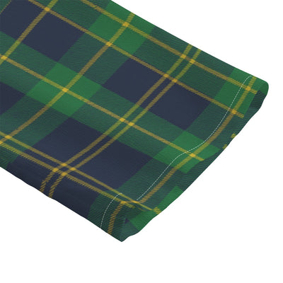 Notre Dame Fighting Irish Green Navy Gold Plaid Womens Chiffon Shirt With Elbow Sleeve 7 green navy gold plaid women fashion apparel