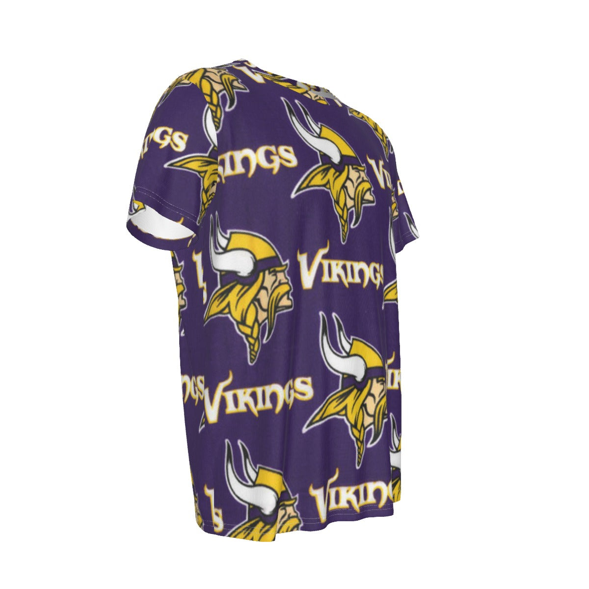 minnesota-vikings-short-sleeve-t-shirt purple gold football outfit side view