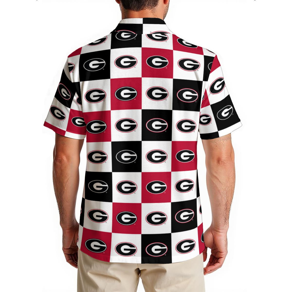Georgia Bulldogs Men's Hawaiian Shirt|150GSM White varsity sports apparel