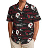 Arizona Cardinals Men's Hawaiian Shirt|150GSM red white football outfit back view