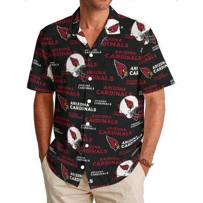 Arizona Cardinals Men's Hawaiian Shirt|150GSM red white football outfit back view