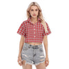 georgia bulldogs tartan plaid oversized button up women shirt women's cropped shirt women tartan plaid game day fashion