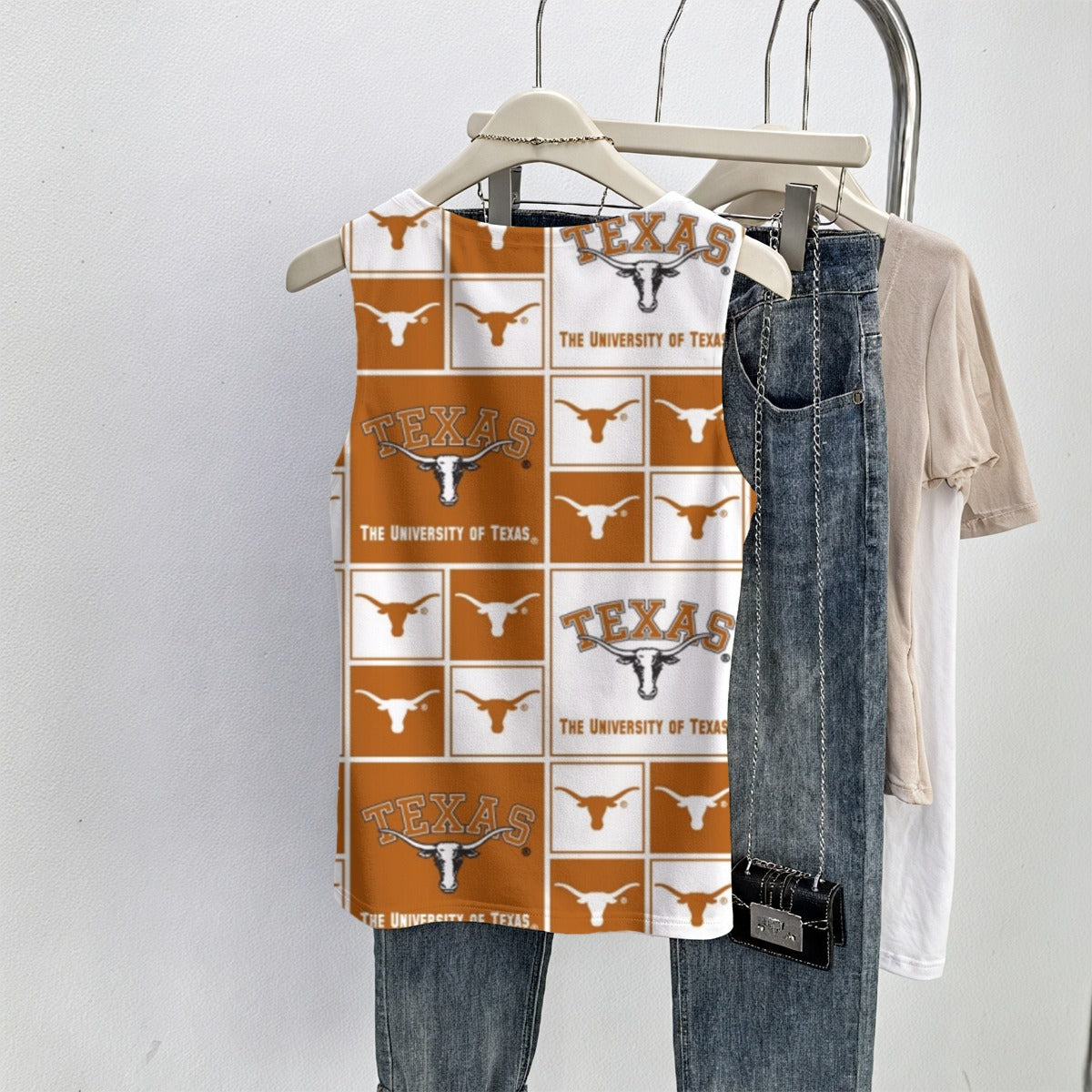 Texas at Austin - Longhorns Women's sleeveless vest White varsity sports apparel