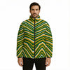 White Smoke Green Bay football yellow green zebra Warm Quilted Polyester Jacket