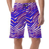 White Smoke Buffalo Football Men's Casual Shorts – Red Blue White Zebra Game Day Style
