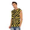 White Smoke Pittsburgh Football Yellow Black Zebra Men’s Sleeveless Pullover Hoodie – Game Day Streetwear