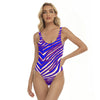 White Smoke All-Over Print Women's One-piece Swimsuit – Red Blue White Zebra Game Day Style