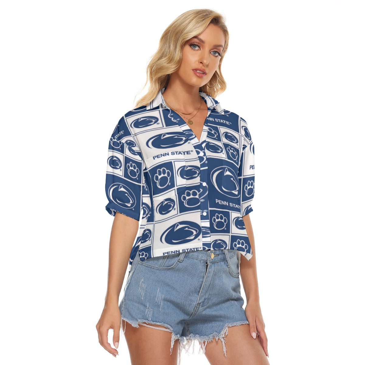 Penn State Nittany Lions Women's V-neck Shirts White varsity sports apparel