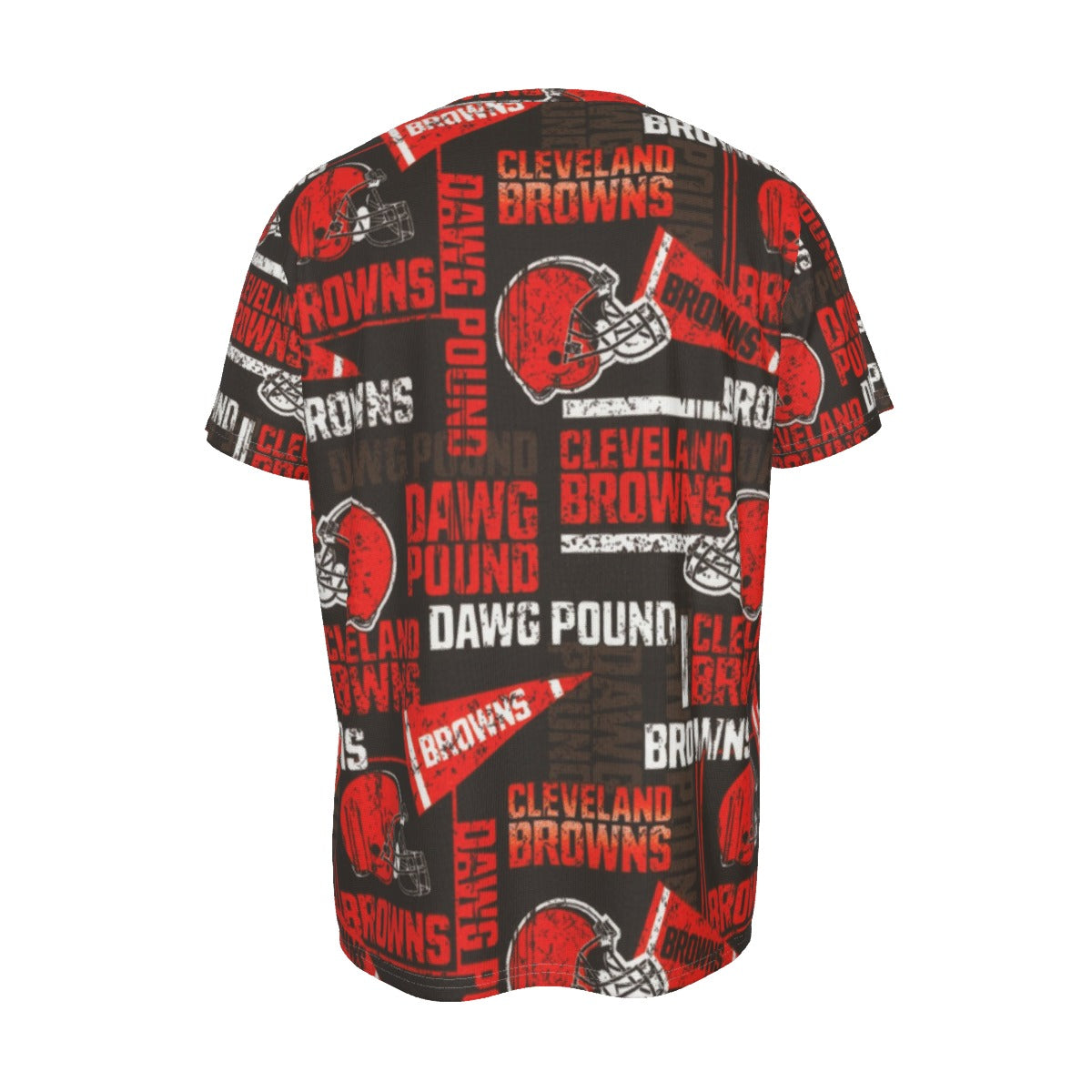 cleveland-browns-mens-round-neck-short-sleeve-t-shirt brown orange football outfit detail