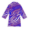 White Smoke Buffalo football Men's Borg Fleece Robe – Red Blue White Zebra Game Day Style