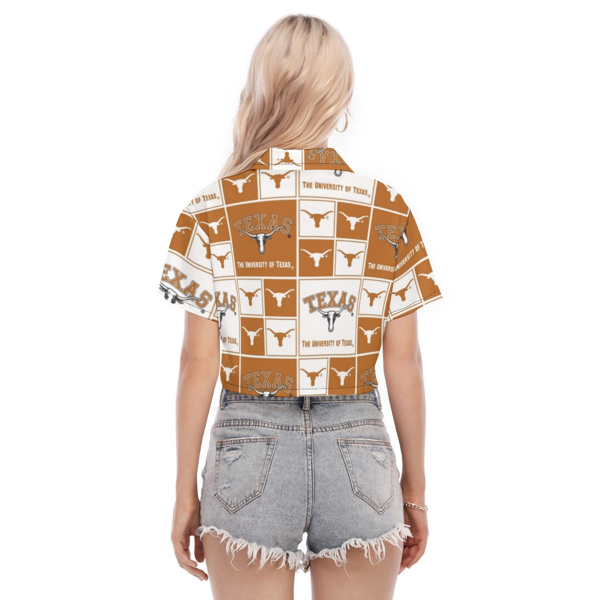 Texas Longhorns Women's Cropped Shirt White varsity sports apparel
