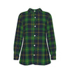 Notre Dame Fighting Irish Green Navy Gold Plaid Womens Elastic Back Shirt 8 green navy gold plaid women fashion apparel