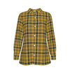 california golden bears tartan plaid oversized button up women shirt women's elastic-back shirt women tartan plaid fashion