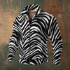 Las Vegas Football Zebra Men's Thick Knit Fleece Jacket – Black and White Game Day Streetwear – casual fan outfit, sportswear style, image 1.0