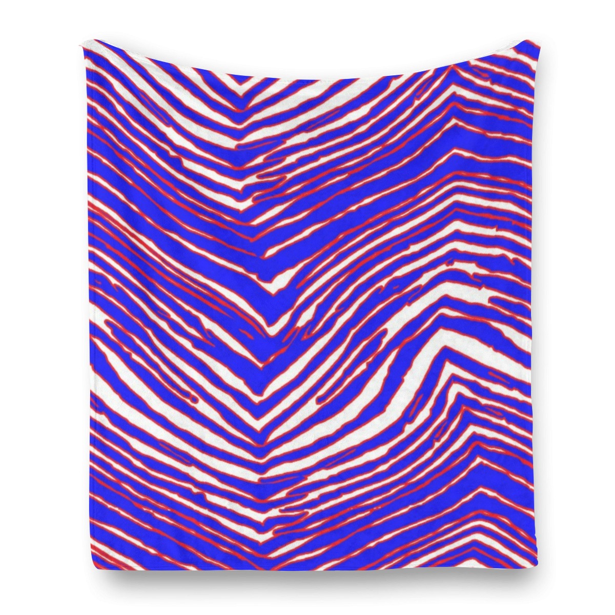 Buffalo football Flannel Blanket – Red Blue White Zebra Game Day Style