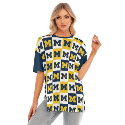 Michigan - Wolverines Women's Short Sleeves T-shirt With Hem Split White varsity sports apparel