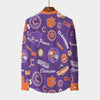 Clemson Tigers Men's Stand Collar Shirt With Long Sleeve|110GSM Imitation Flax - ACC football apparel varsity sportswear product image 2.0