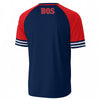 Boston BOS Varsity Baseball T-Shirt – Navy Red Raglan Tee – Classic Game Day Sports Shirt