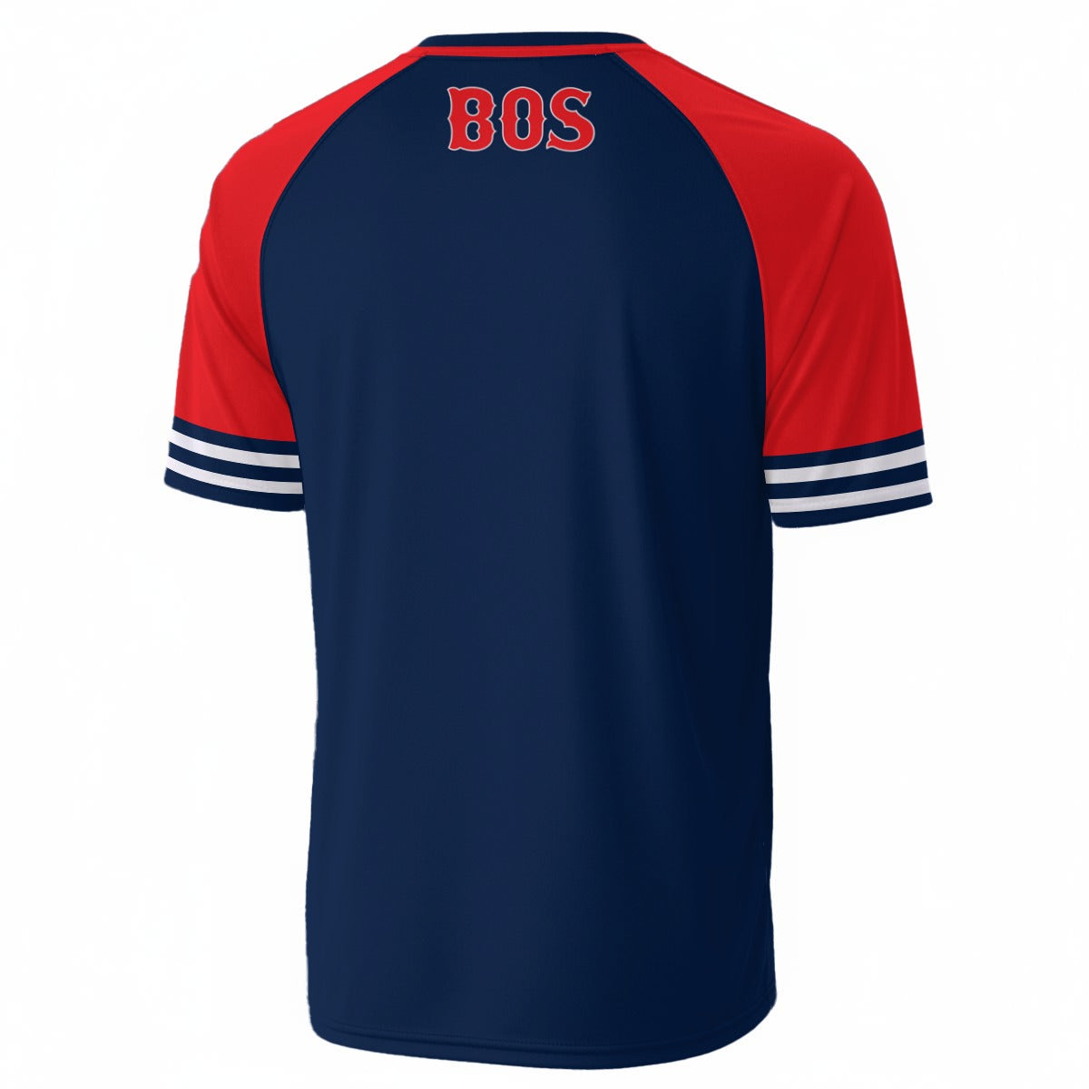 Boston BOS Varsity Baseball T-Shirt – Navy Red Raglan Tee – Classic Game Day Sports Shirt streetwear fashion product image 3