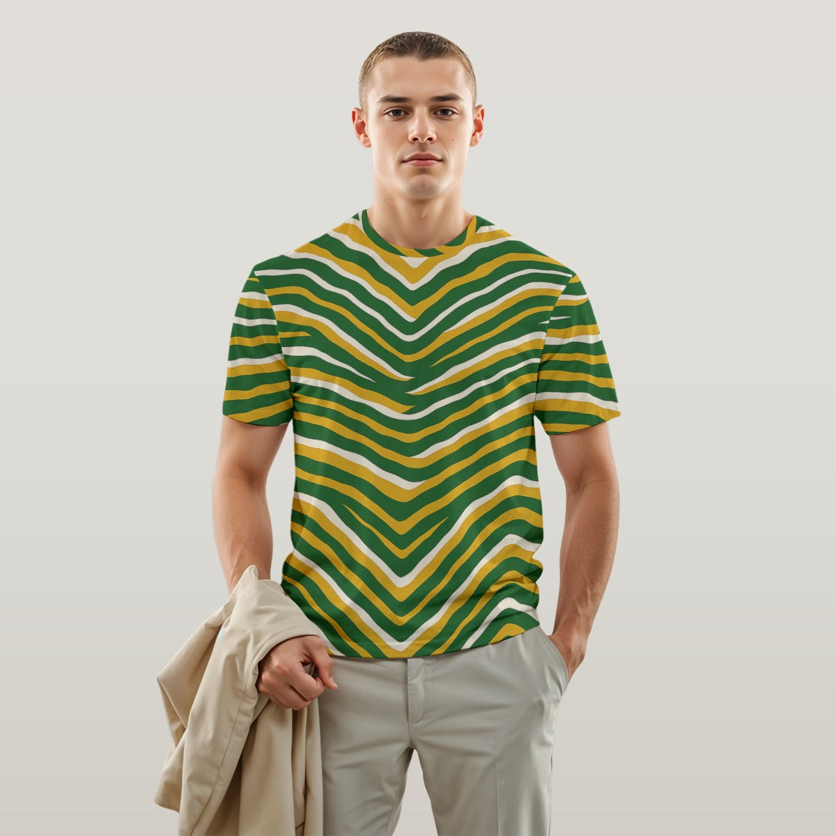 Green Bay Football Yellow Green Men’s O-Neck T-Shirt – Game Day Streetwear – game day outfit, nfl fan apparel, image 1.0