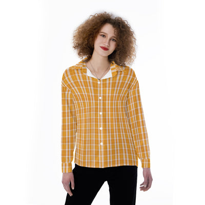 Tennessee Volunteers Orange White Plaid Womens Satin Shirt 2 orange white plaid women fashion apparel