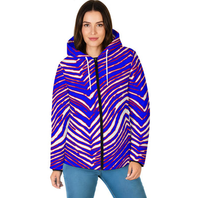 Buffalo Zebra Football Unisex Warm Hooded Jacket – Game Day Streetwear Outerwear – nfl fan apparel, breathable comfort wear, image 1.0