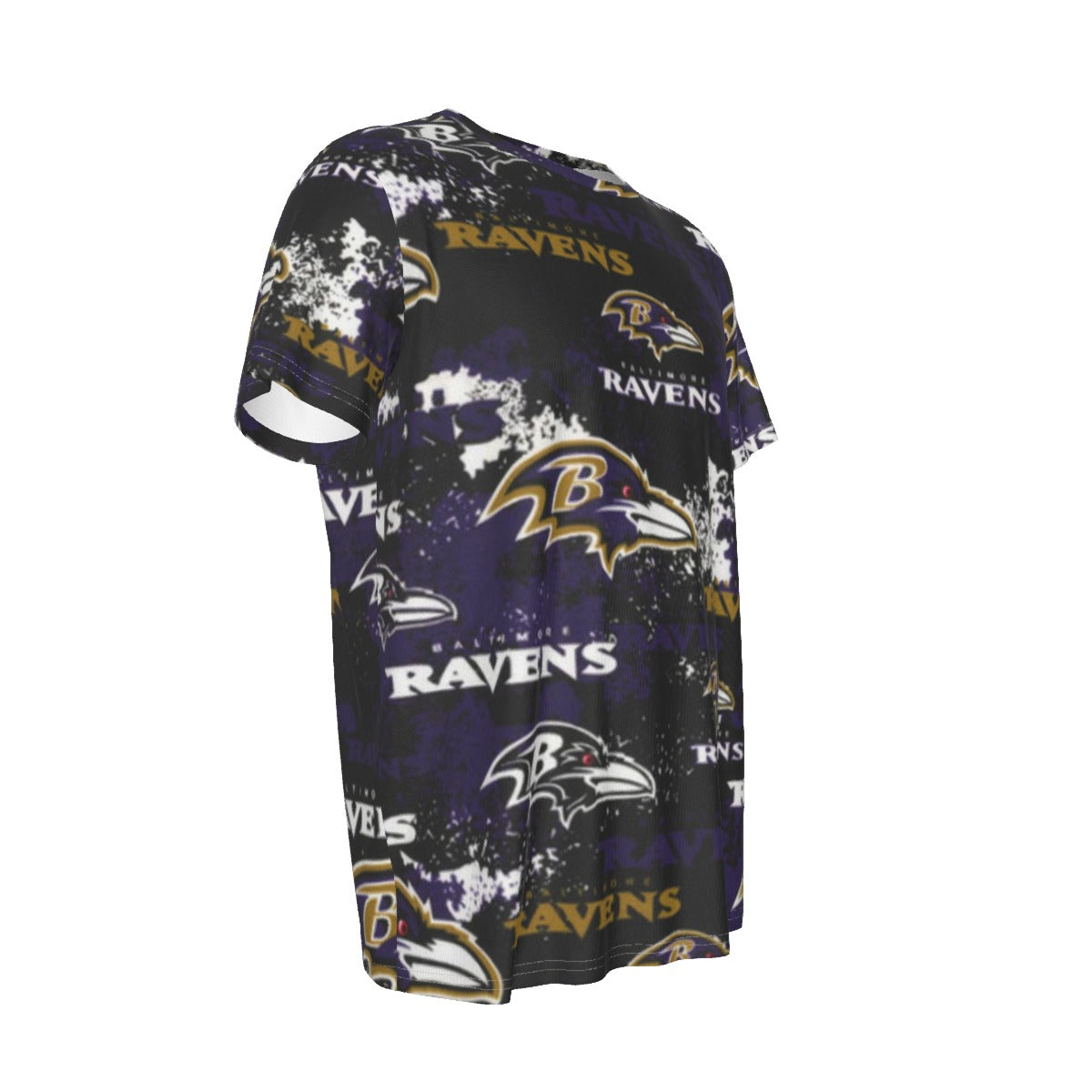 baltimore-ravens-short-sleeve-t-shirt purple black football outfit side view