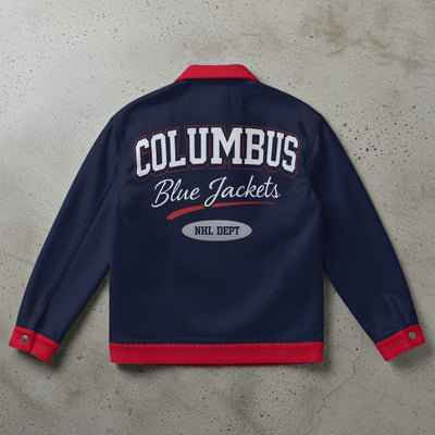 Columbus blue jackets Unisex Collared Jacket – game day outfit, nfl fan apparel, image 1.0